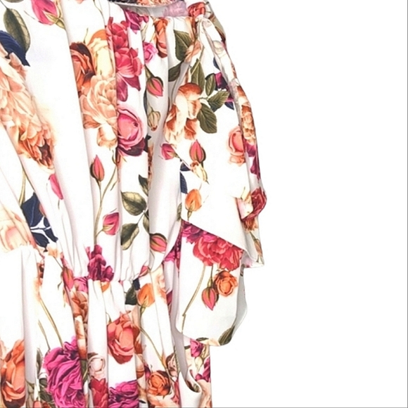 Sheike dress off shoulder mid length floral size 10 - Picture 10 of 16